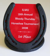 Engraved Horseshoe award red